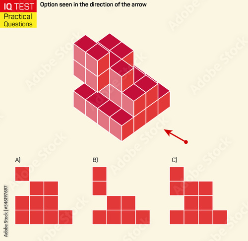 Visual intelligence questions - Find top view of towers. IQ TEST