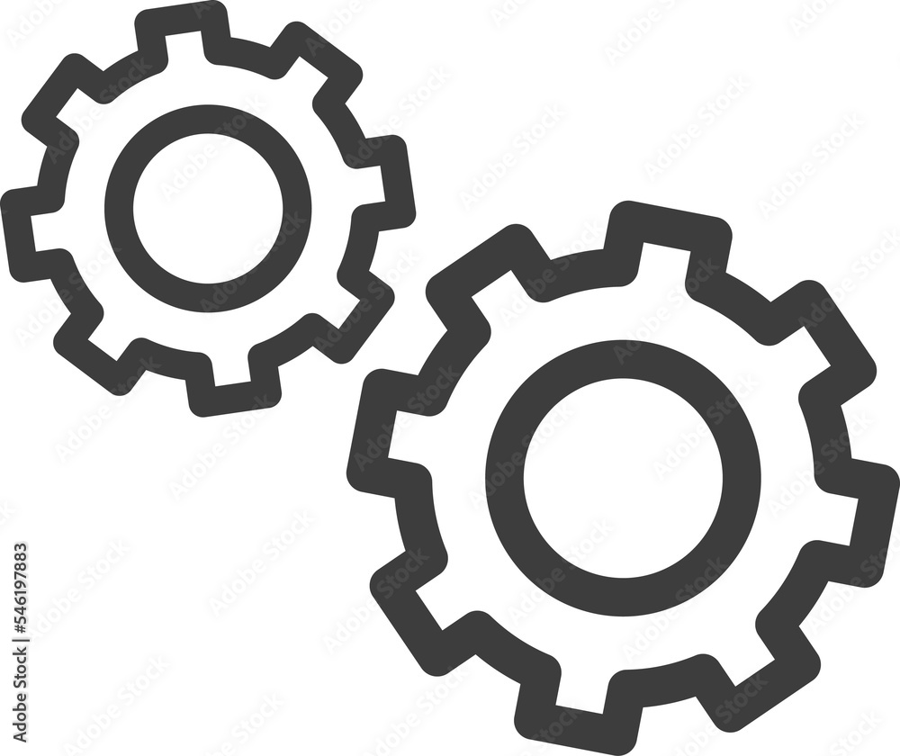 Setting thin line icon, Social icon set.