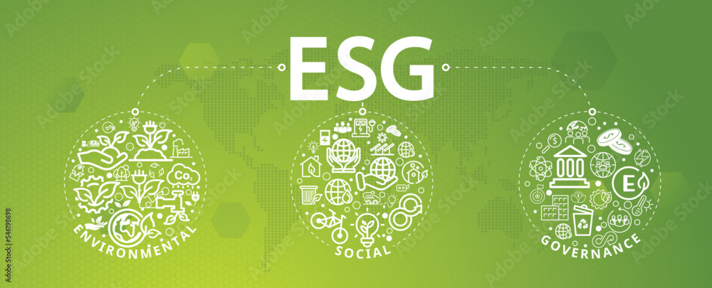 ESG icon vector illustration concept for environmental, social and ...