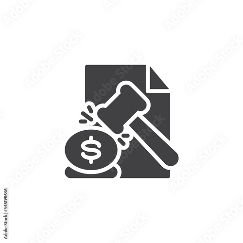 Bankruptcy law vector icon