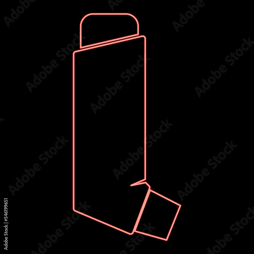 Neon manual inhaler red color vector illustration image flat style