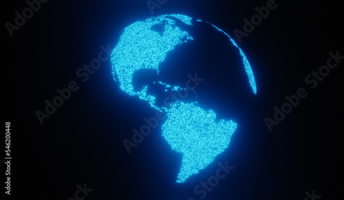 Fototapeta Naklejka Na Ścianę i Meble -  Holographic image of palnet Earth. 3d rendering.