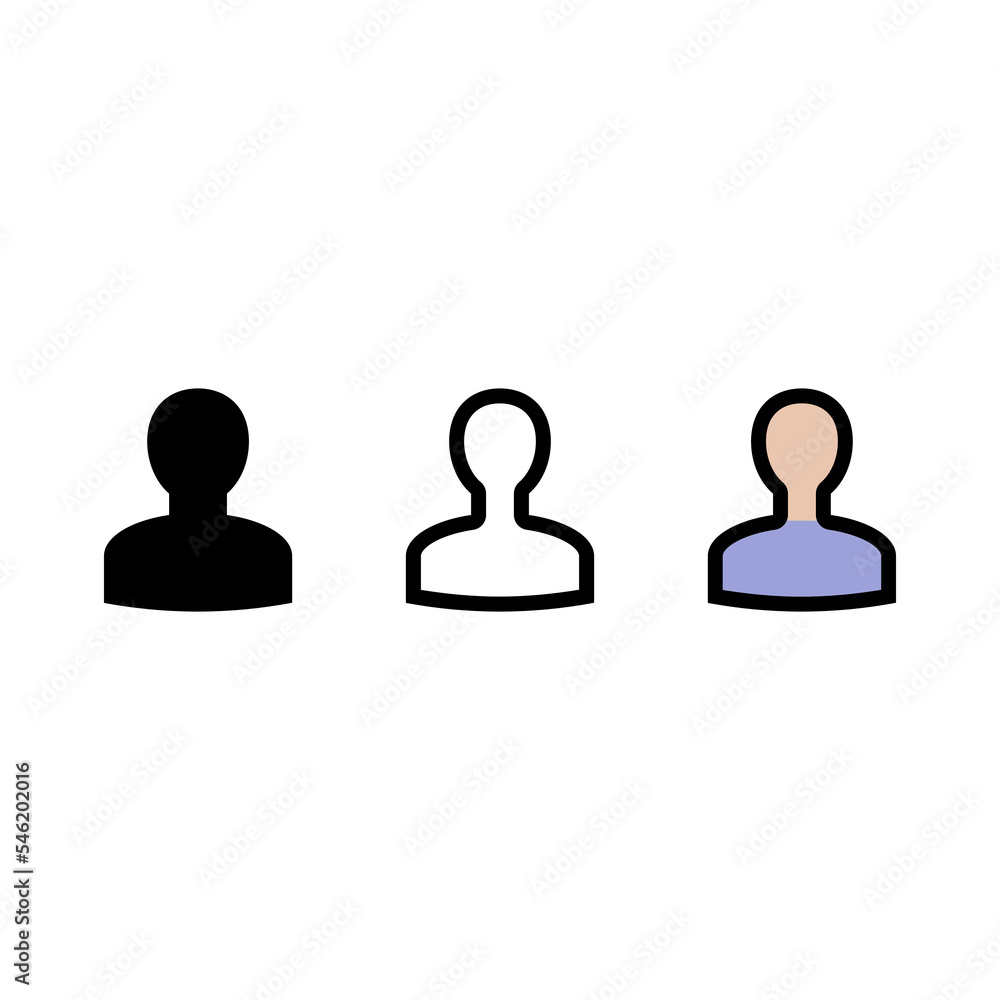 User avatar different style icon isolated on white background User avatar different style icon isolated on white background