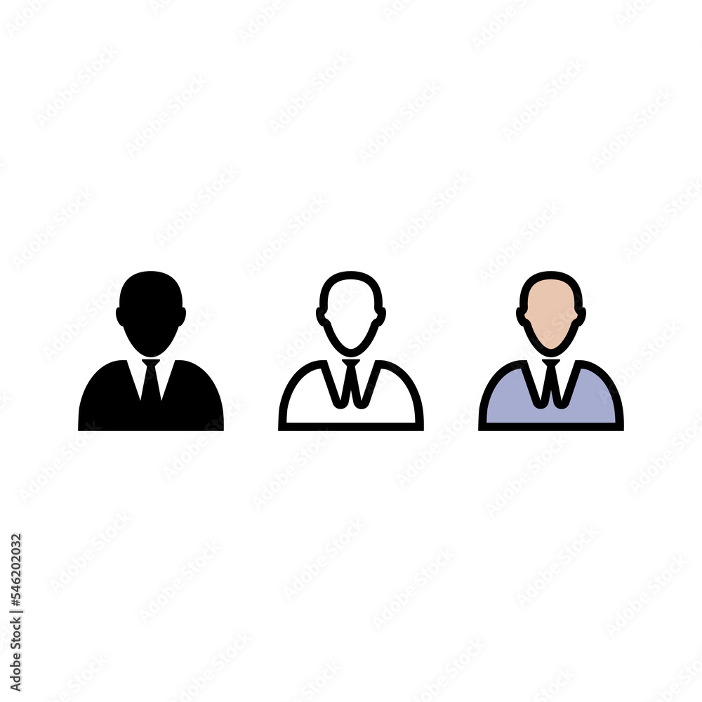 User avatar different style icon isolated on white background User avatar different style icon isolated on white background