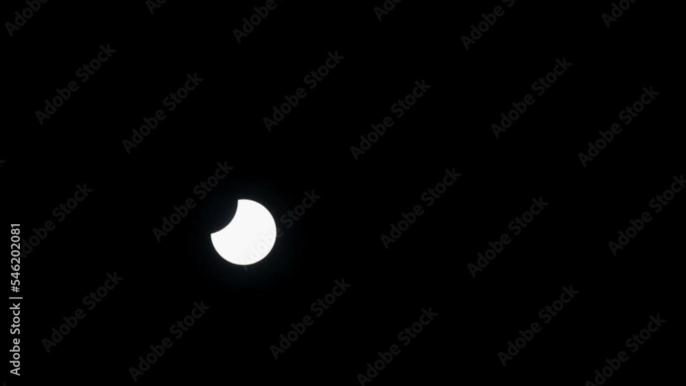 Time lapse of partial solar eclipse on a dark night. Time lapse of partial solar eclipse on a dark night.
