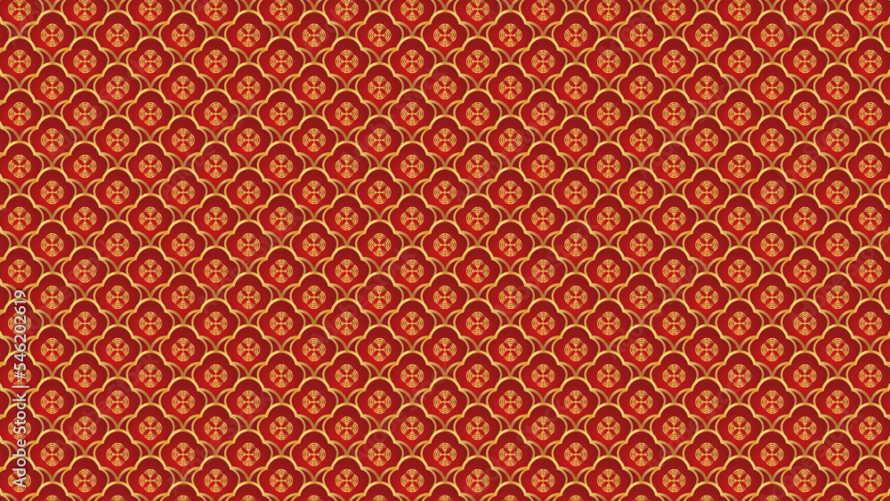 Traditional chinese pattern. Red golden asian luxury ornament. Traditional chinese pattern. Red golden asian luxury ornament.