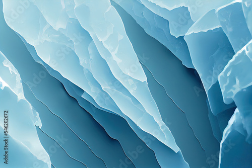 Cracked Ice. Blue Christmas textured background. Winter surface. Illustration Art