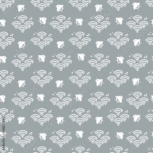 和柄-「吉祥紋」のシームレスなパターン。和柄の素材。
お正月用のデコレーション。
