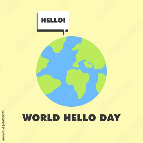 world hello day design poster, banner or template vector