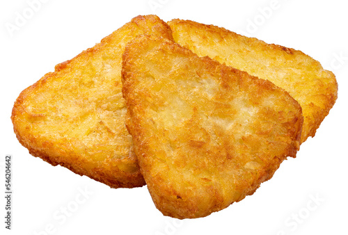 Crispy Hash Browns isolated on white background, Crispy Hash Browns on white PNG File.