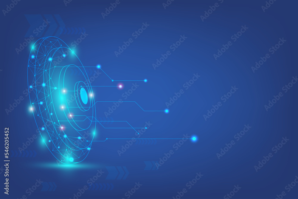 Darts board with Abstract futuristic blue radar. Technology background with line and dot. Network connection with blank space Darts board with Abstract futuristic blue radar. Technology background with line and dot. Network connection with blank space