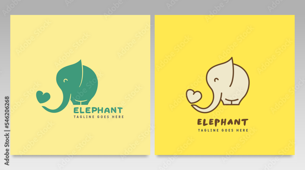 Elephant logo design vector template and Illustration. Animal logo vector