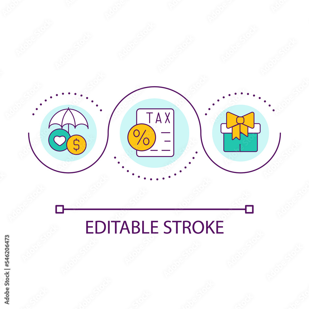 Wage withholds and bonuses loop concept icon. Employee payroll processing. Financial management abstract idea thin line illustration. Isolated outline drawing. Editable stroke. Arial font used