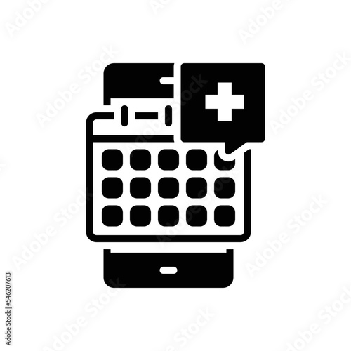 Black solid icon for appointments