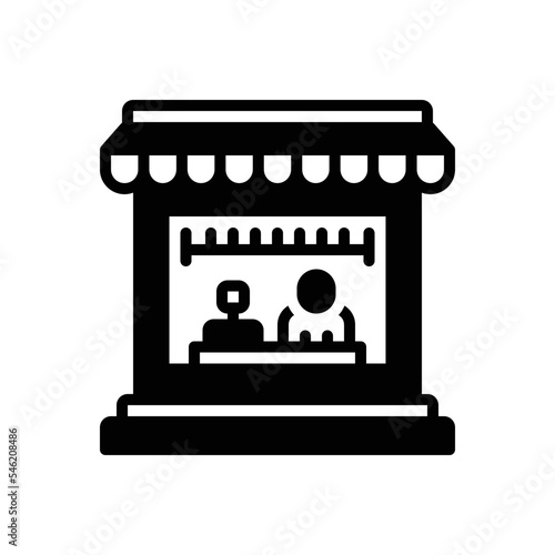Black solid icon for retailer