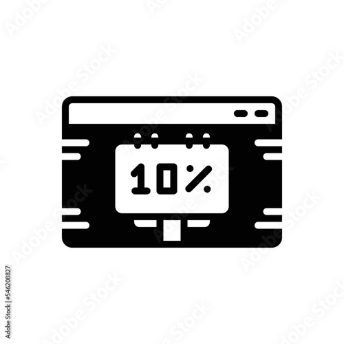 Black solid icon for rebate 