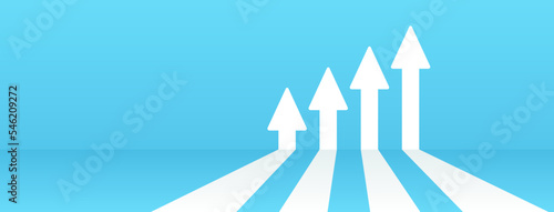 Inflation up trend background. Abstract financial chart with arrow. Business arrow target direction to success. Economy growth chart, up trend graph. Market inflation progress. Vector