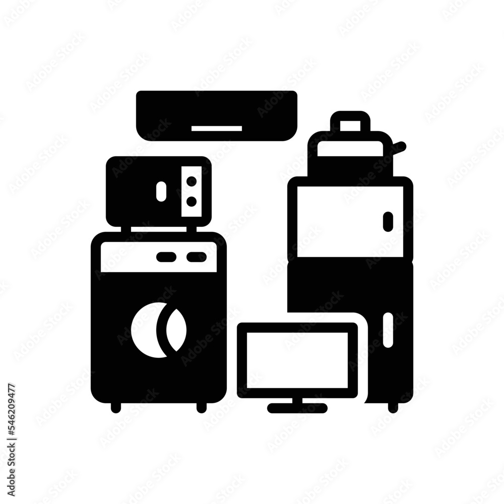 Black solid icon for appliances Black solid icon for appliances