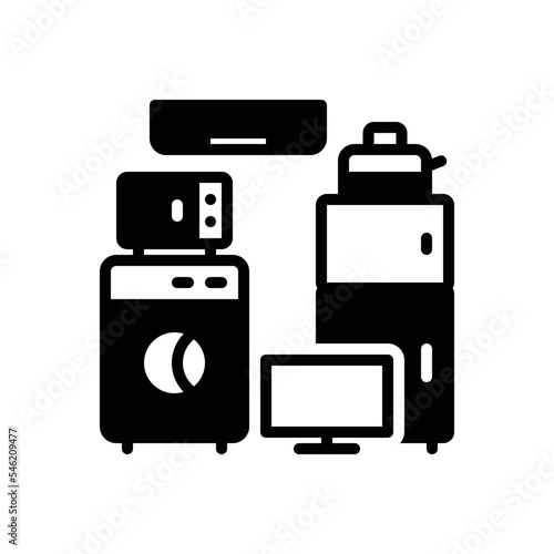 Black solid icon for appliances