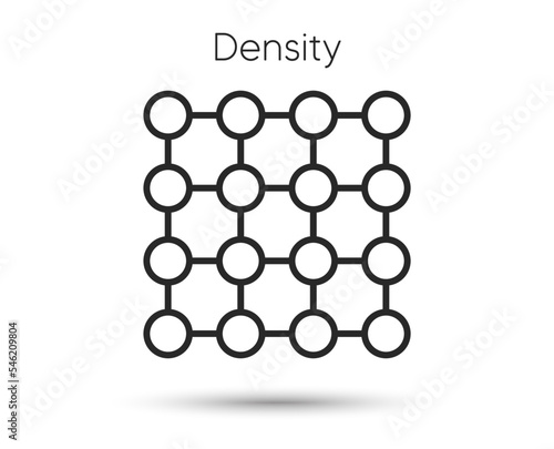 Density line icon. Gas particles grid sign. High porosity symbol. Illustration for web and mobile app. Line style density icon. Editable stroke molecular grid. Vector photo