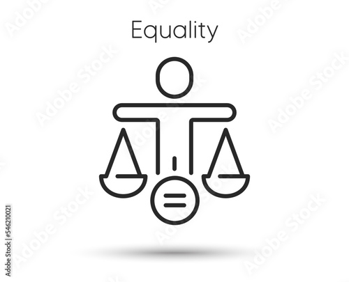 Ethics line icon. Equal balance scale sign. Gender equality symbol. Illustration for web and mobile app. Line style ethic icon. Editable stroke gender equal balance. Vector