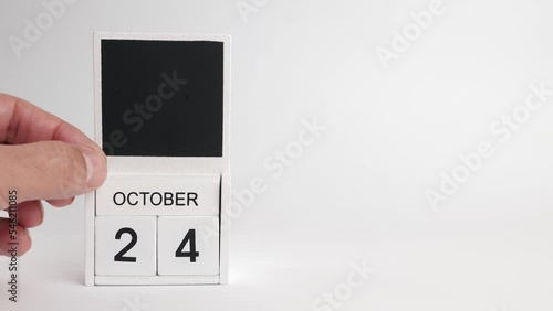 Calendar with date 24 October and space for designers. Illustration for an event of a certain date. photo