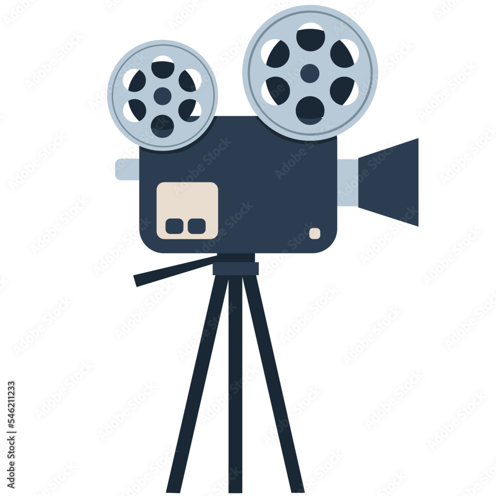 Obraz premium Film projector vector illustration in flat color design