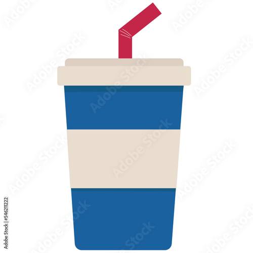 Fast food cup vector illustration in flat color design