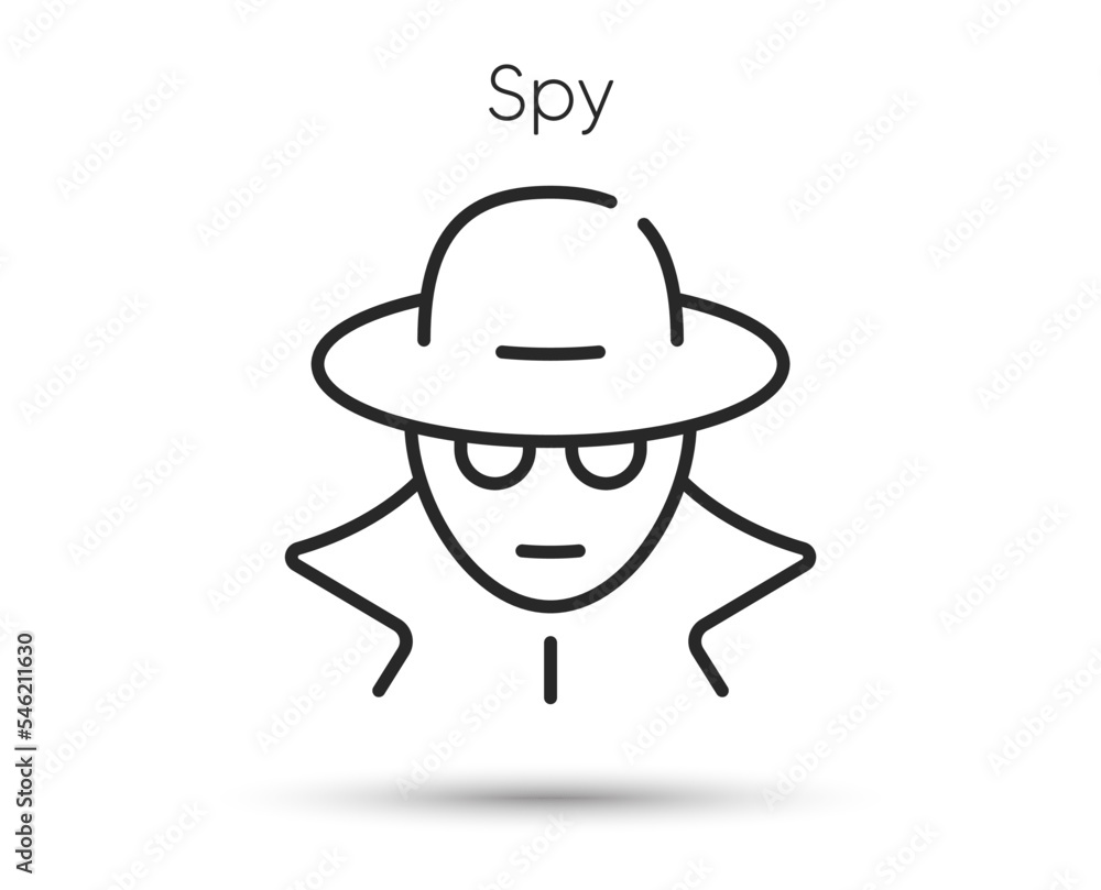 Secret spy agent icon. Financial fraud sign. Incognito, private or anonymous thief. Illustration for web. Line style spy or gangster icon. Editable stroke mystery fraud. Detective person. Vector Secret spy agent icon. Financial fraud sign. Incognito, private or anonymous thief. Illustration for web. Line style spy or gangster icon. Editable stroke mystery fraud. Detective person. Vector