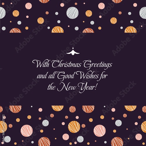 New Year's universal art poster Happy New Year and Christmas. Vector illustration. Use as banner, poster, print, Canva