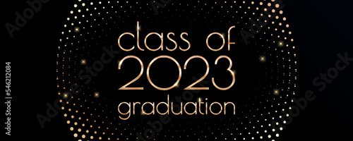 Class of 2023 graduation text design for cards, invitations or banner