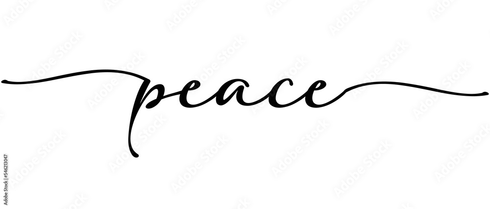 Peace antiwar kind phrase Continuous one line calligraphy Minimalistic handwriting with white background Peace antiwar kind phrase Continuous one line calligraphy Minimalistic handwriting with white background