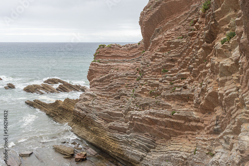 Flysh Cliffs on the Algorri Beach in Zumaia, Basque Country, Spain