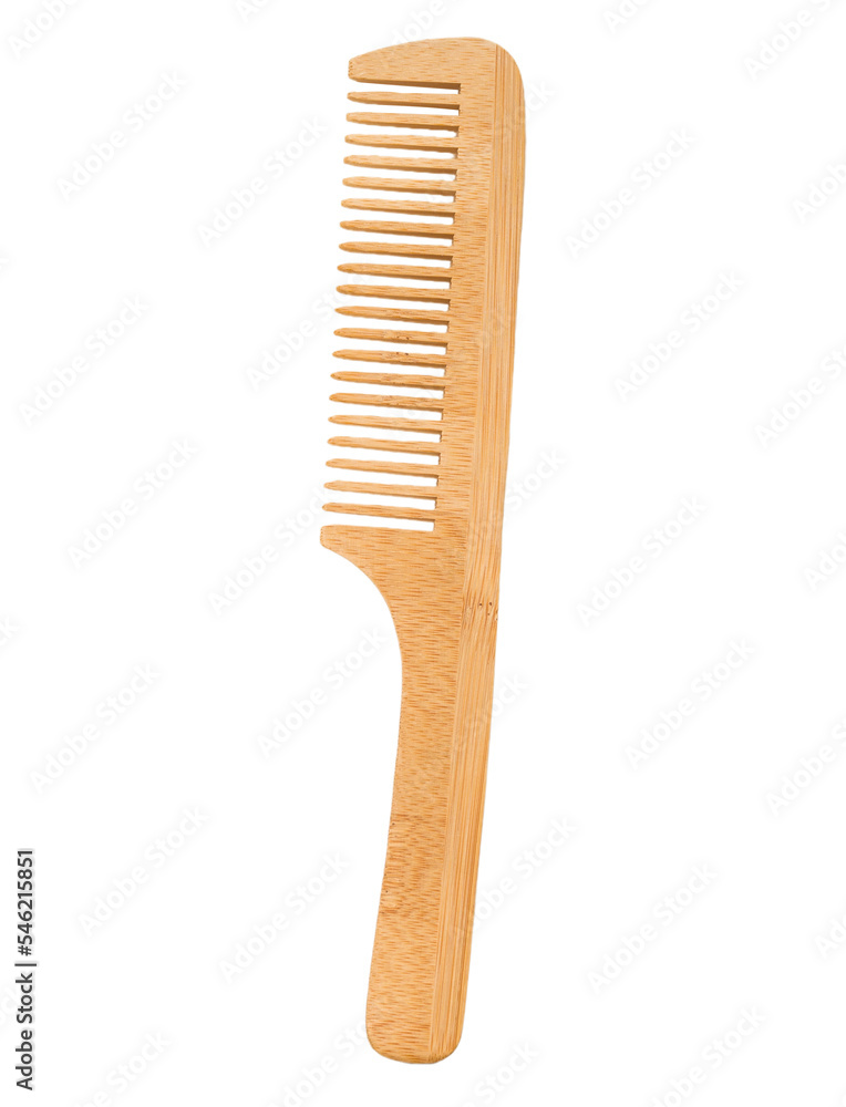 Wooden comb isolated cutout background - obrazy, fototapety, plakaty 