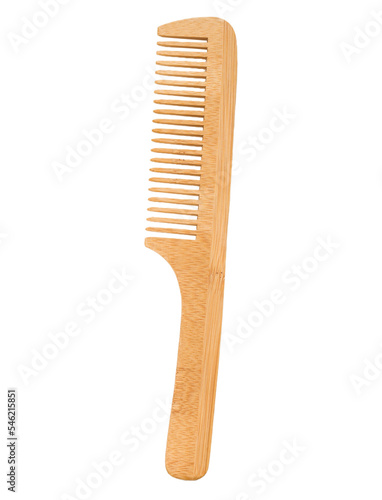 Wooden comb isolated cutout background
