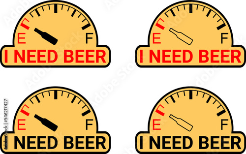 Fuel Gauge Illustration, I Need Beer