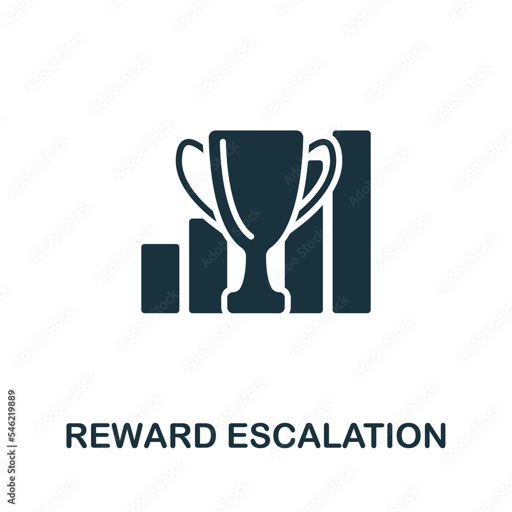 Reward Escalation icon. Monochrome simple Neuromarketing icon for templates, web design and infographics Reward Escalation icon. Monochrome simple Neuromarketing icon for templates, web design and infographics