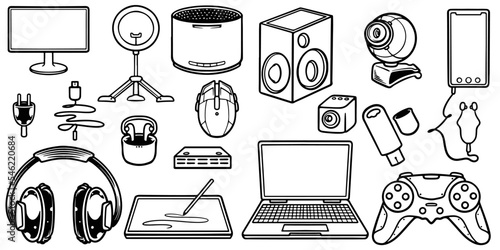 Doodle electronic objects. ...