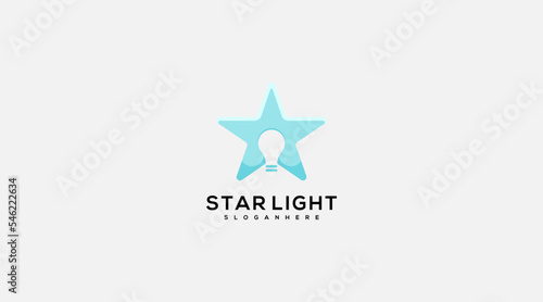 Star bulb idea logo template design vector