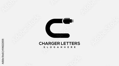 Letter c charger vector logo design illustration