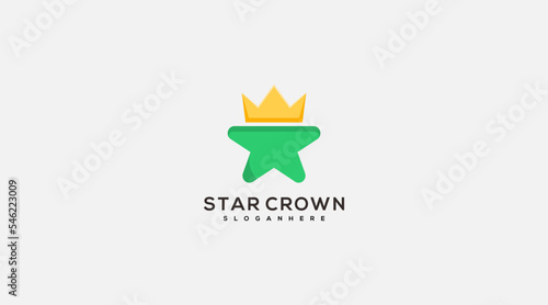 Star crown Logo Template vector icon illustration design