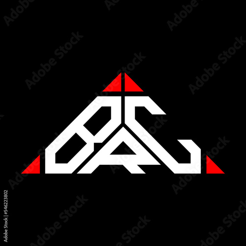 BRC letter logo creative design with vector graphic, BRC simple and modern logo in round triangle shape.