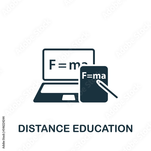 Distance Education icon. Monochrome simple New Normality icon for templates, web design and infographics