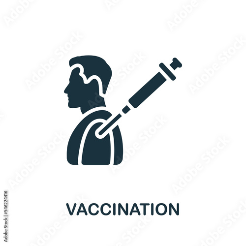 Vaccination icon. Monochrome simple New Normality icon for templates, web design and infographics