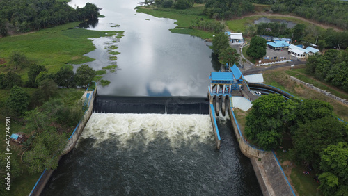 Aerial View of Karang Intan Dam, Martapura, Indonesia photo