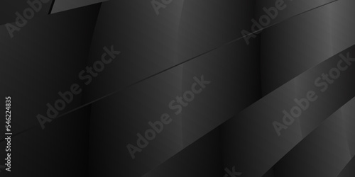 Black abstract geometric background. Modern shape concept. 3D vector illustration.