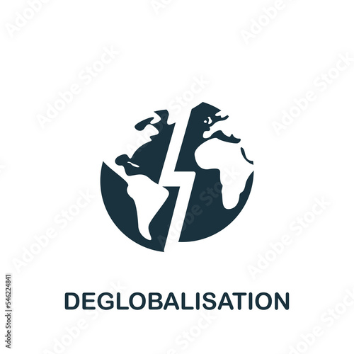 Deglobalisation icon. Monochrome simple New Normality icon for templates, web design and infographics photo
