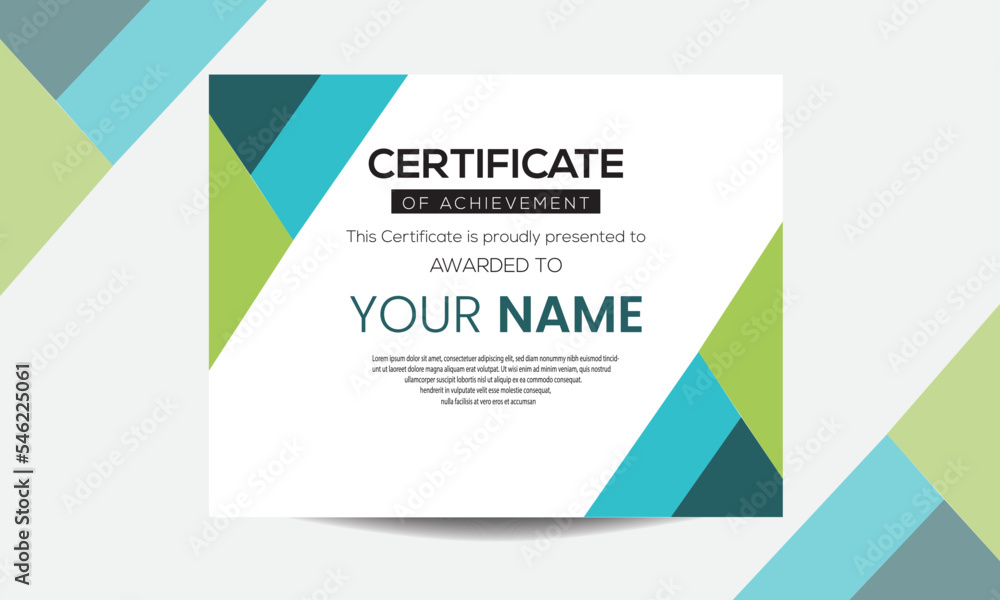 Certificate of Appreciation or achievement. Print ready designed for diploma, award, business, university, school, and corporate
