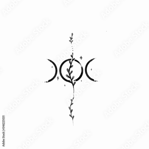 triple moon wrist tattoo art 