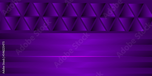 Abstract background made of waving lines and trygonal shapes in dark purple colors. 3d abstract violet purple background.